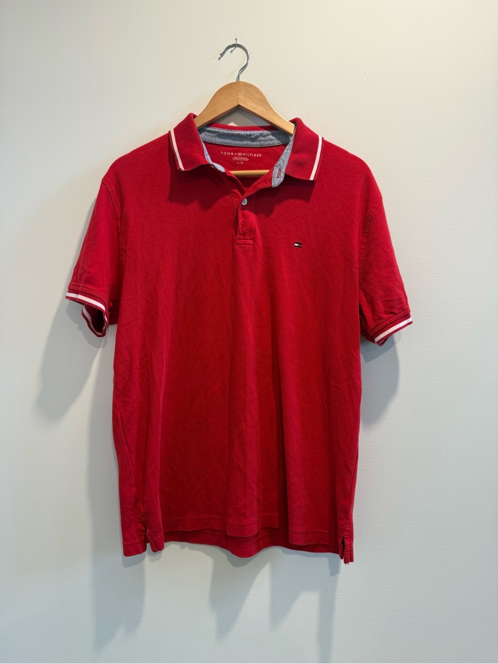 Tommy Hilfiger Red Polo with White Trim